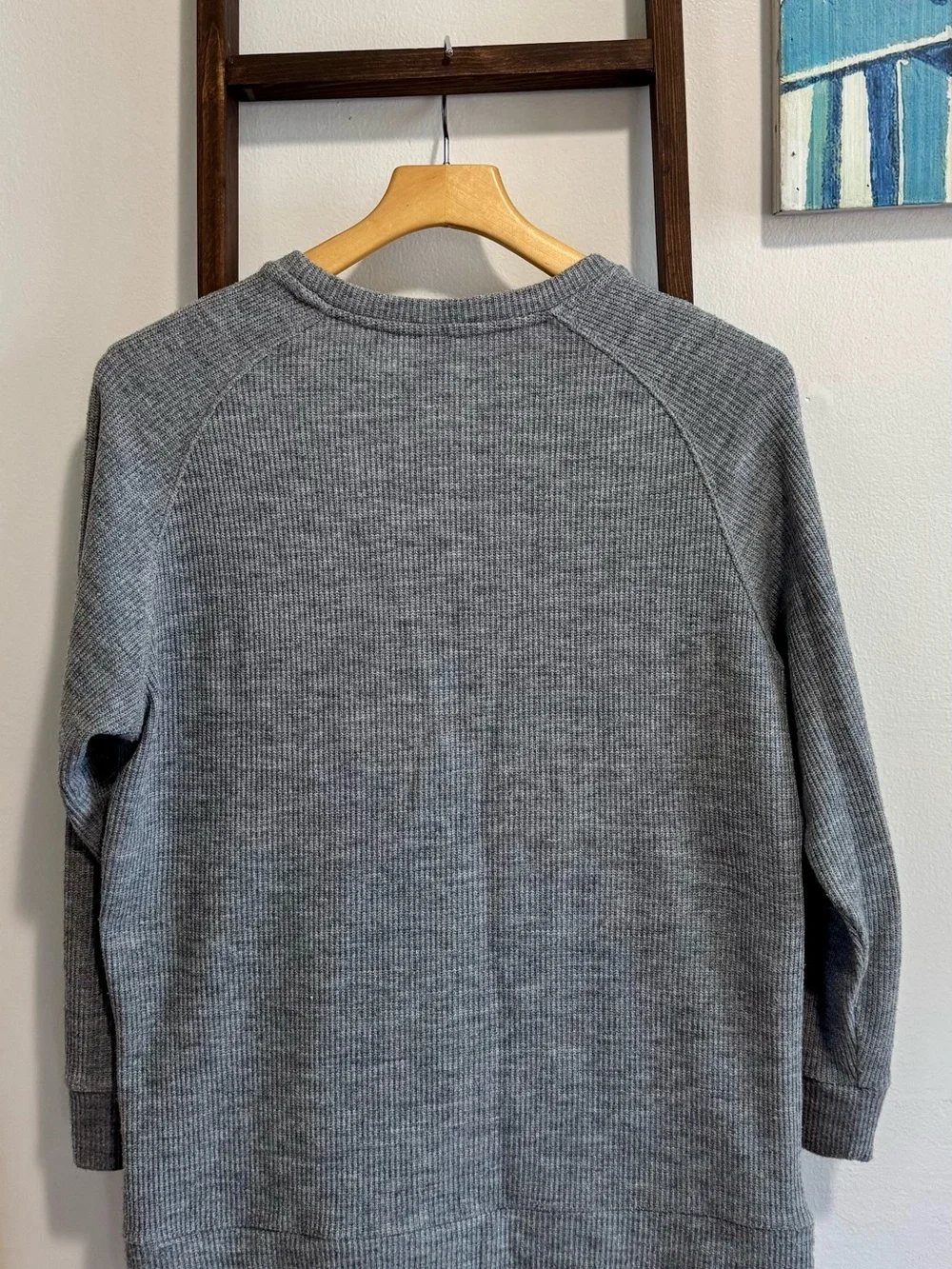 Varley Women’s Gray Ribbed Crewneck Sweater